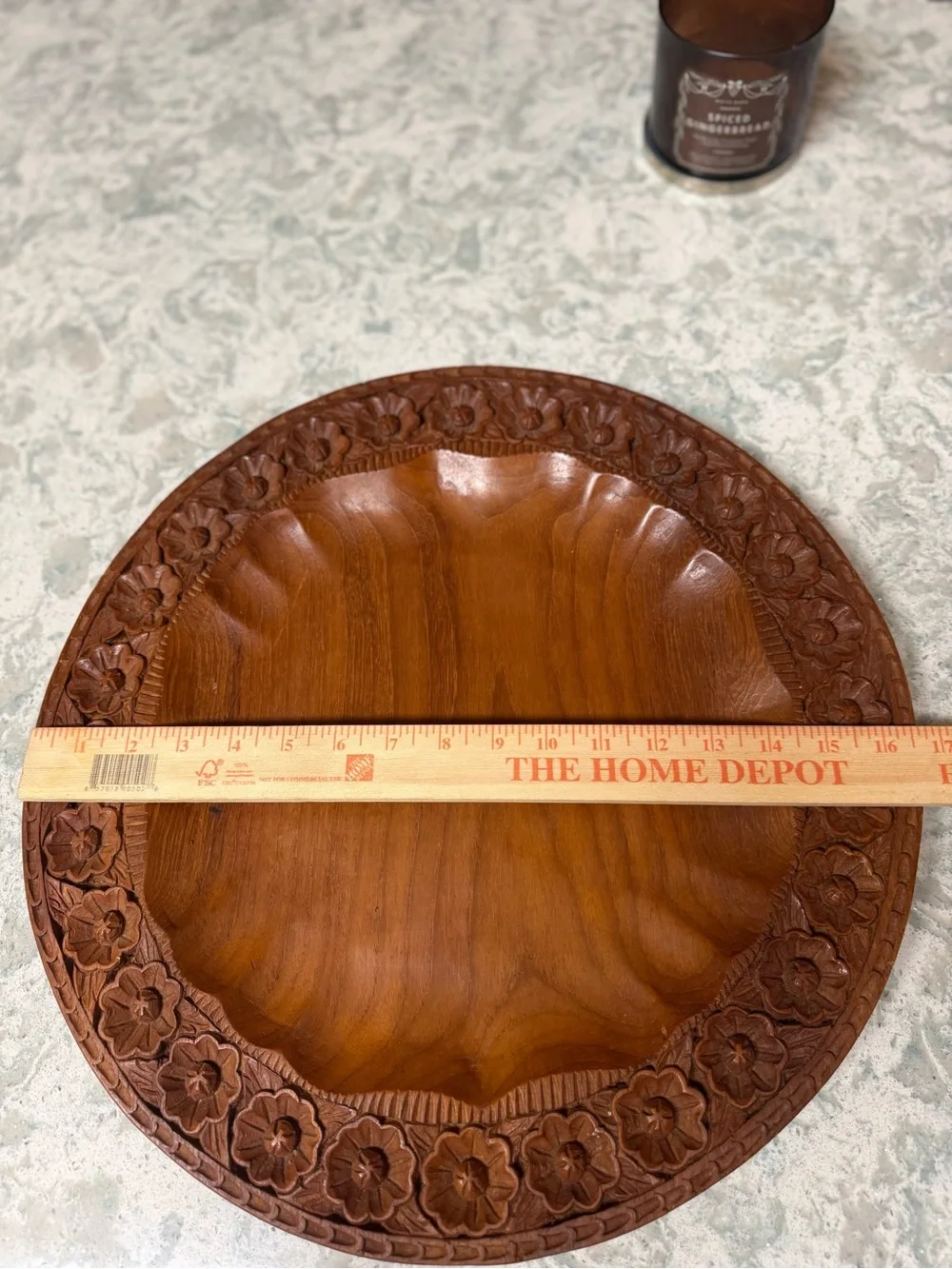 Hand-Carved Wooden Serving Tray